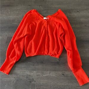 Cyrus Women's Vibrant Red Button-Down Shirt